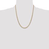 14k 3.35mm Semi-Solid Curb Chain
