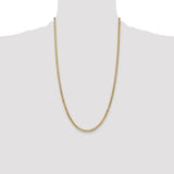 14k 3.35mm Semi-Solid Curb Chain