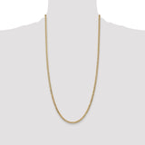14k 3.35mm Semi-Solid Curb Chain