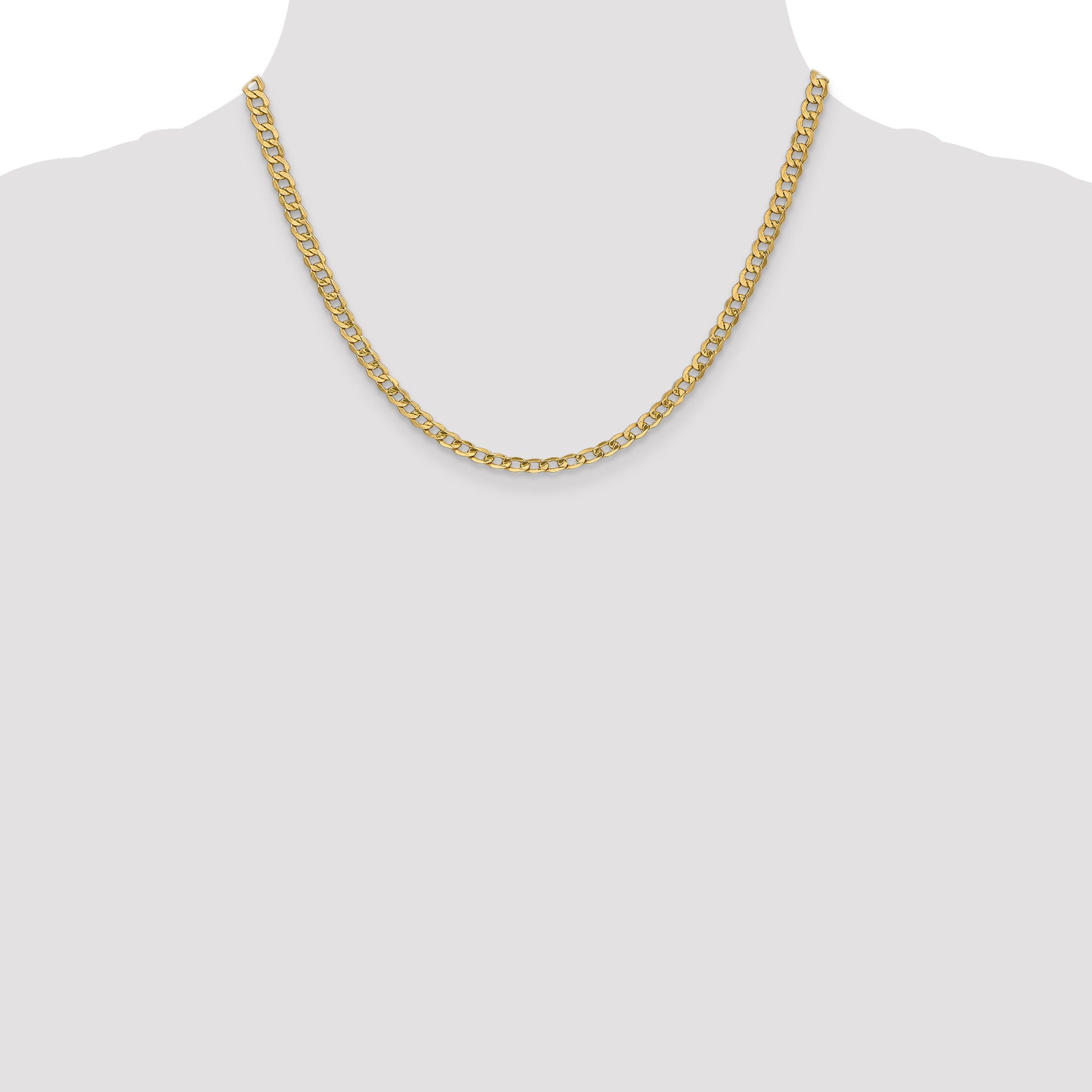 14k 4.3mm Semi-Solid Curb Chain