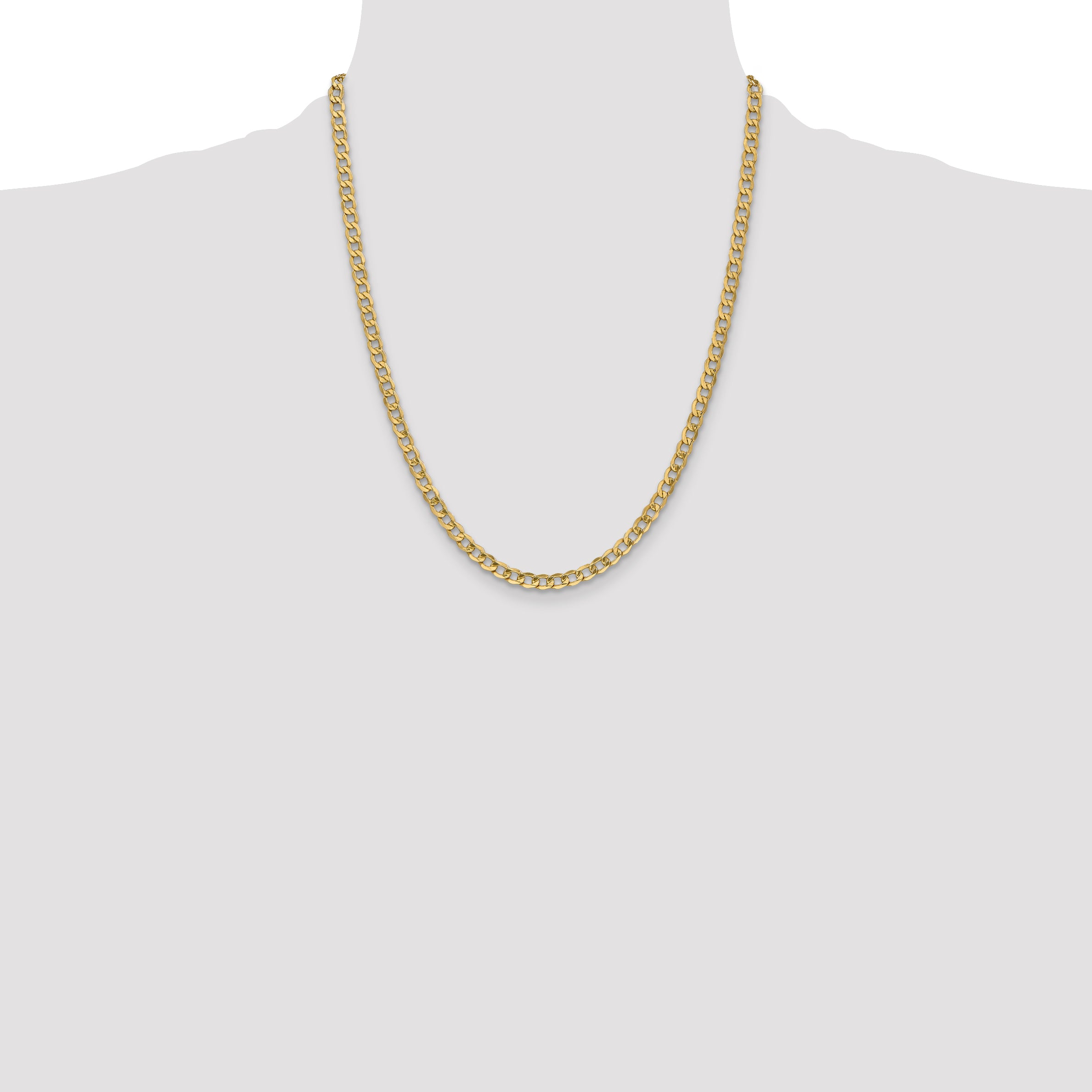 14k 4.3mm Semi-Solid Curb Chain