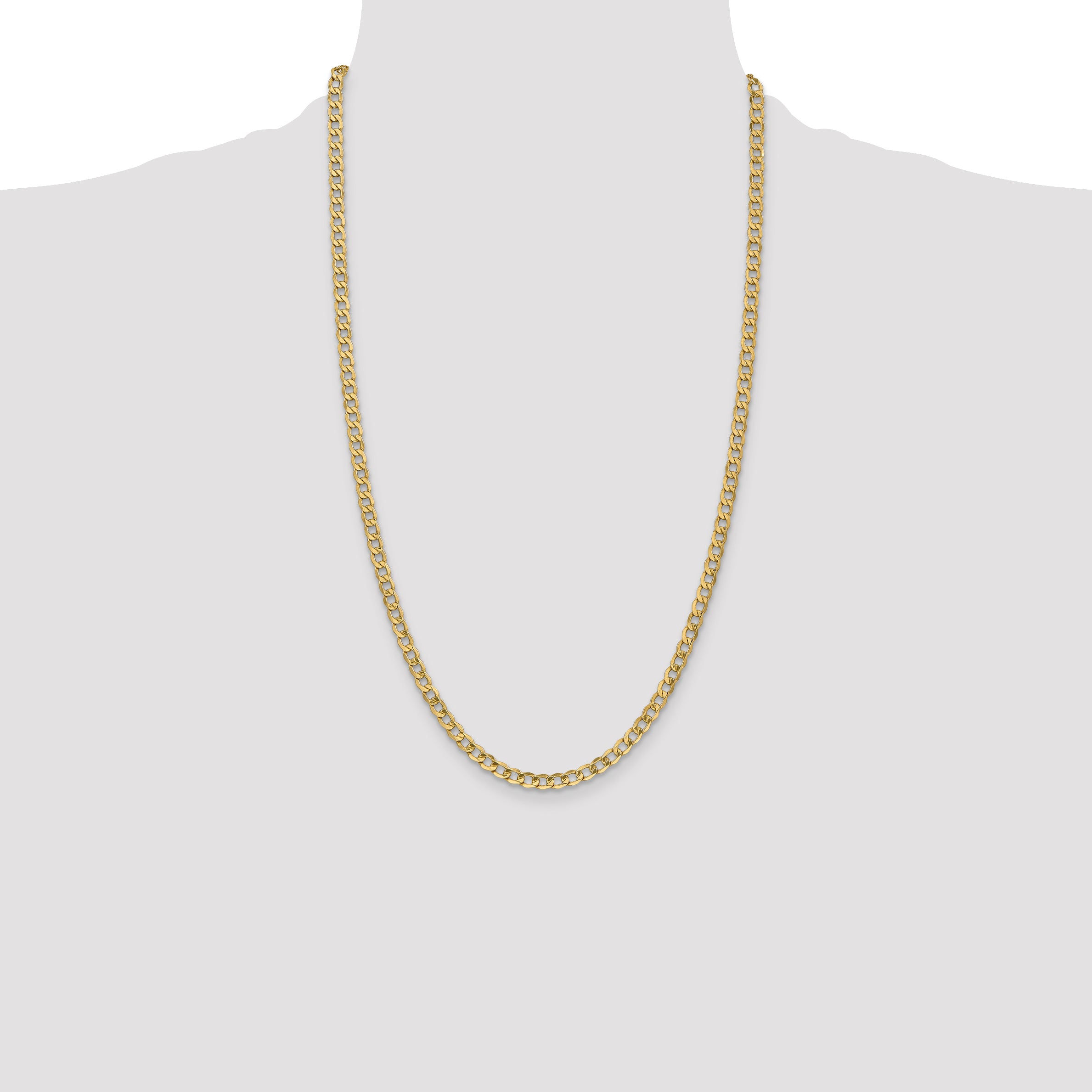 14k 4.3mm Semi-Solid Curb Chain