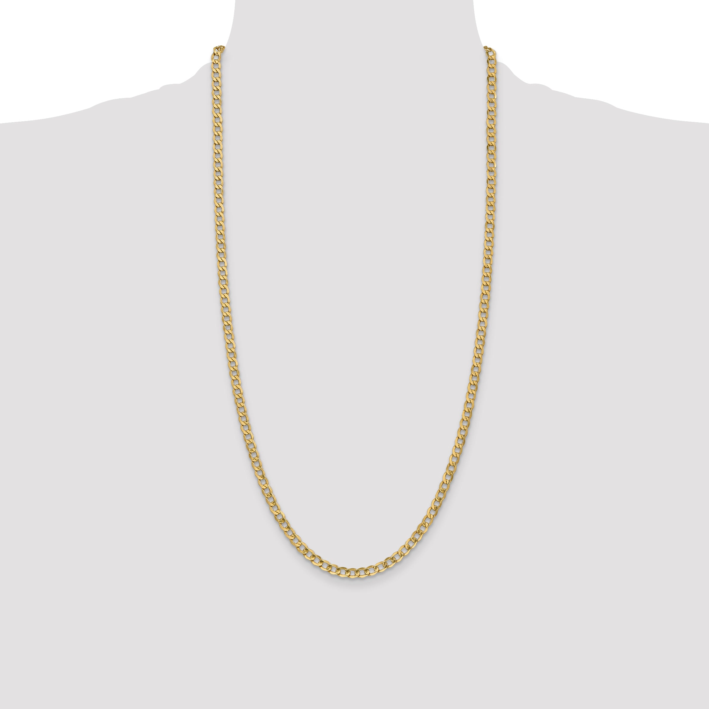 14k 4.3mm Semi-Solid Curb Chain