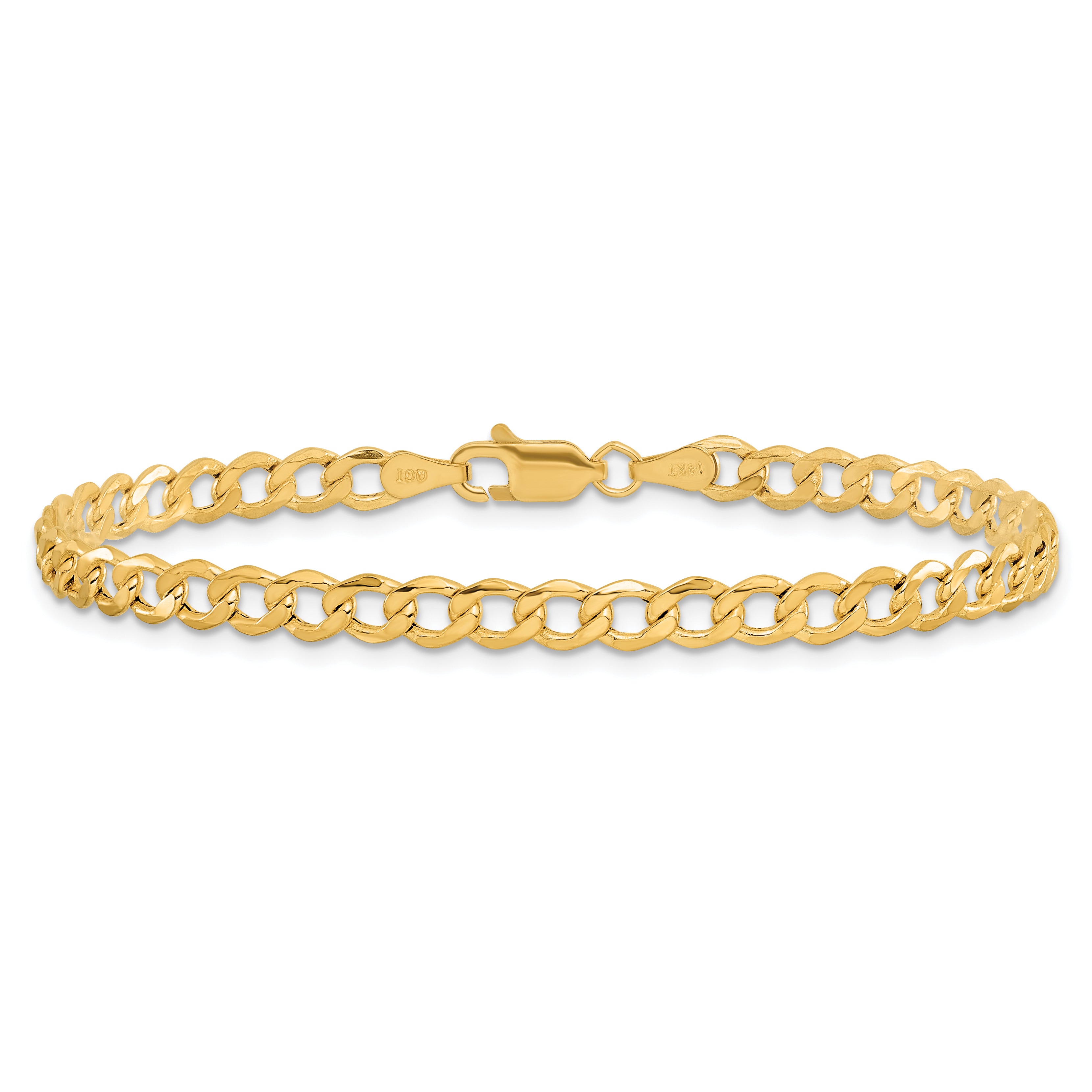 14k 4.3mm Semi-Solid Curb Chain
