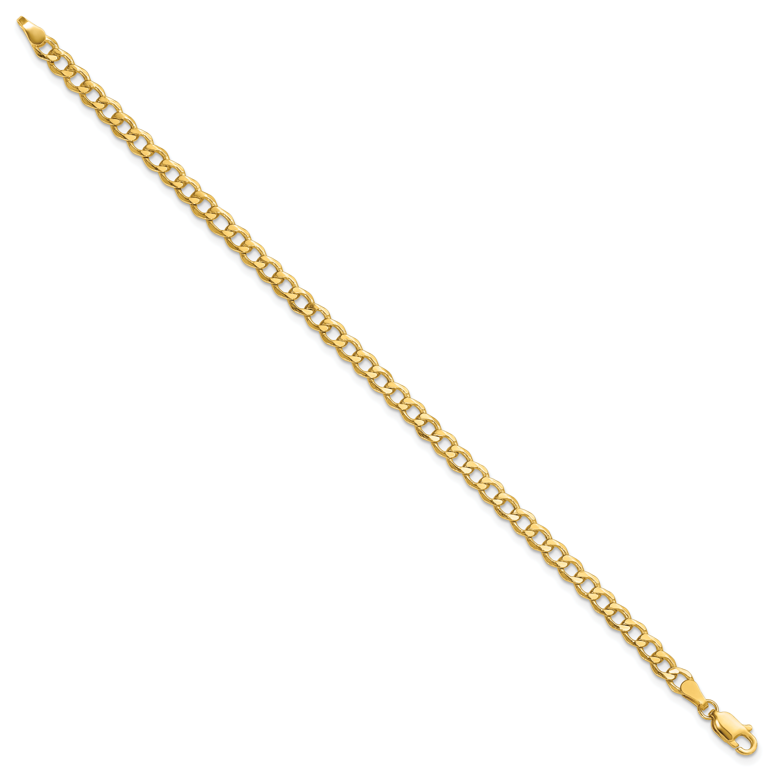 14k 4.3mm Semi-Solid Curb Chain