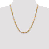 14k 5.25mm Semi-Solid Curb Chain