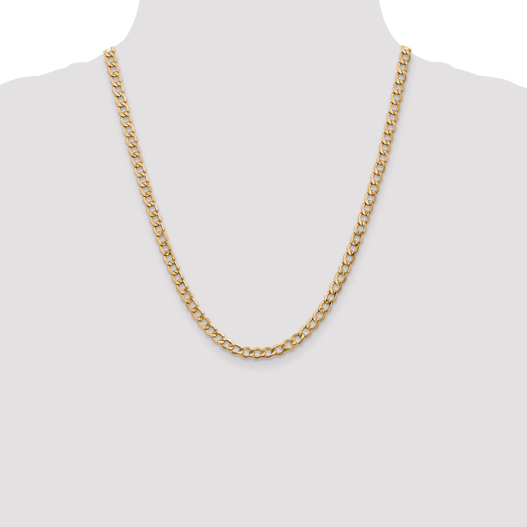 14k 5.25mm Semi-Solid Curb Chain