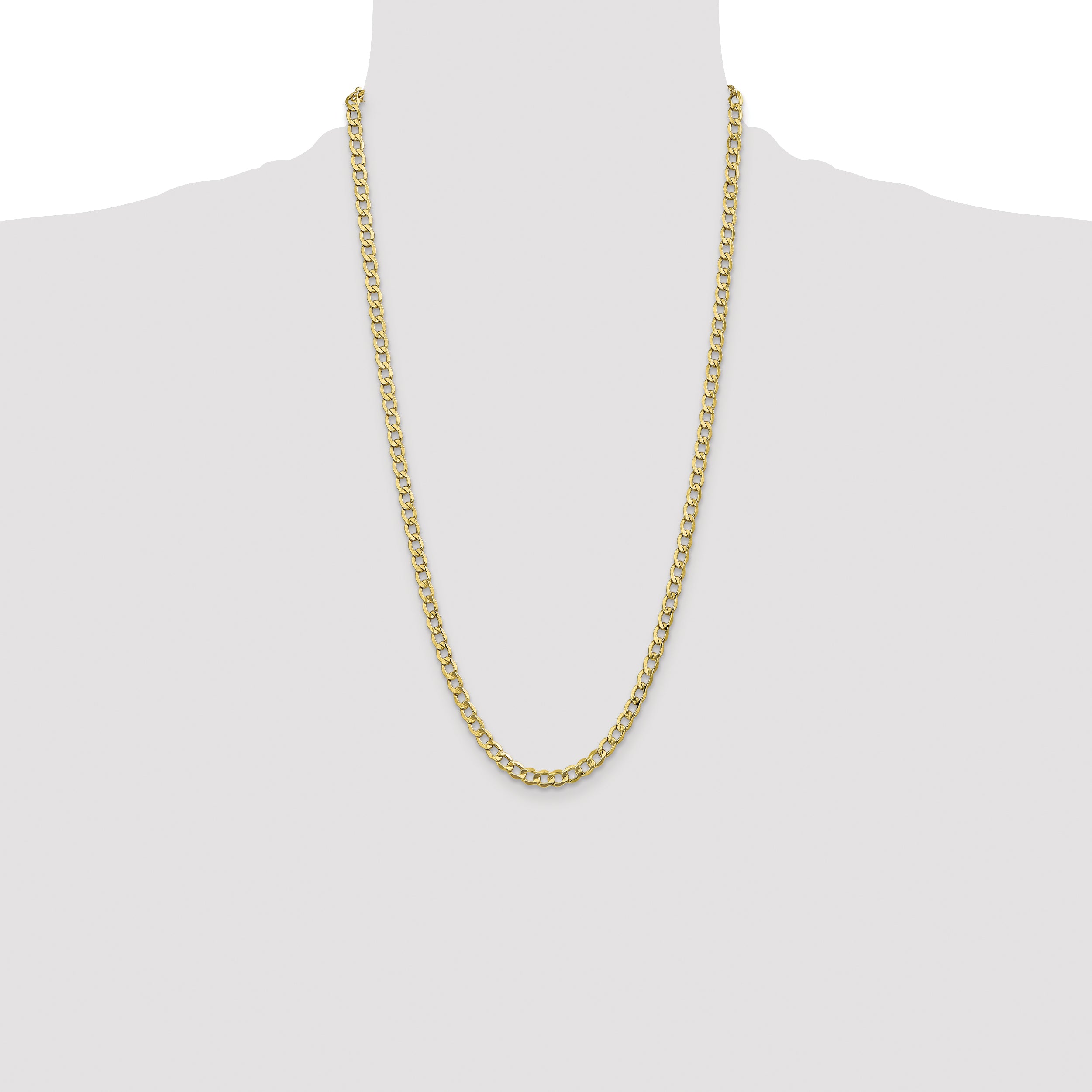 14k 5.25mm Semi-Solid Curb Chain