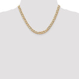 14k 6.5mm Semi-Solid Curb Chain