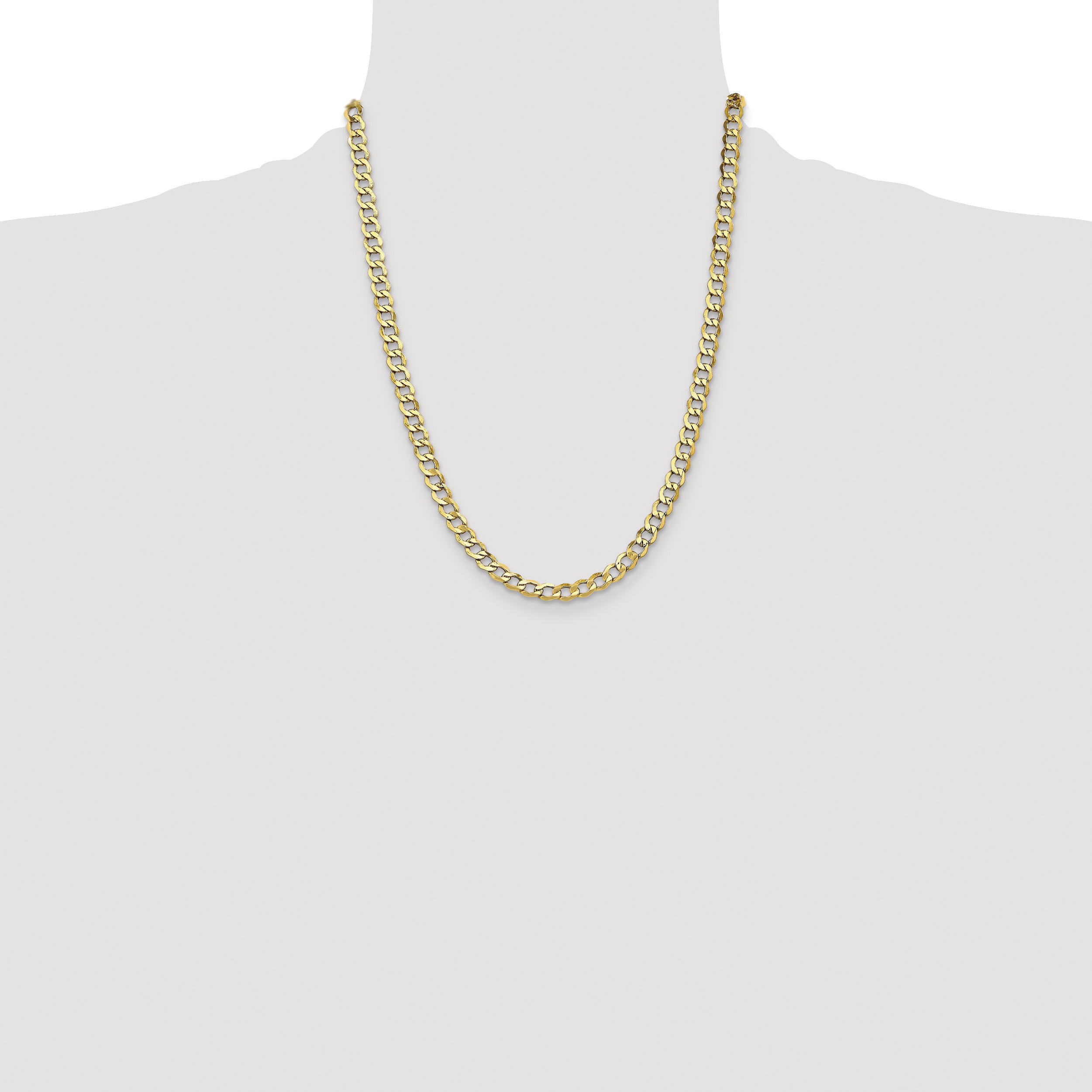 14k 6.5mm Semi-Solid Curb Chain