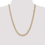14k 6.5mm Semi-Solid Curb Chain