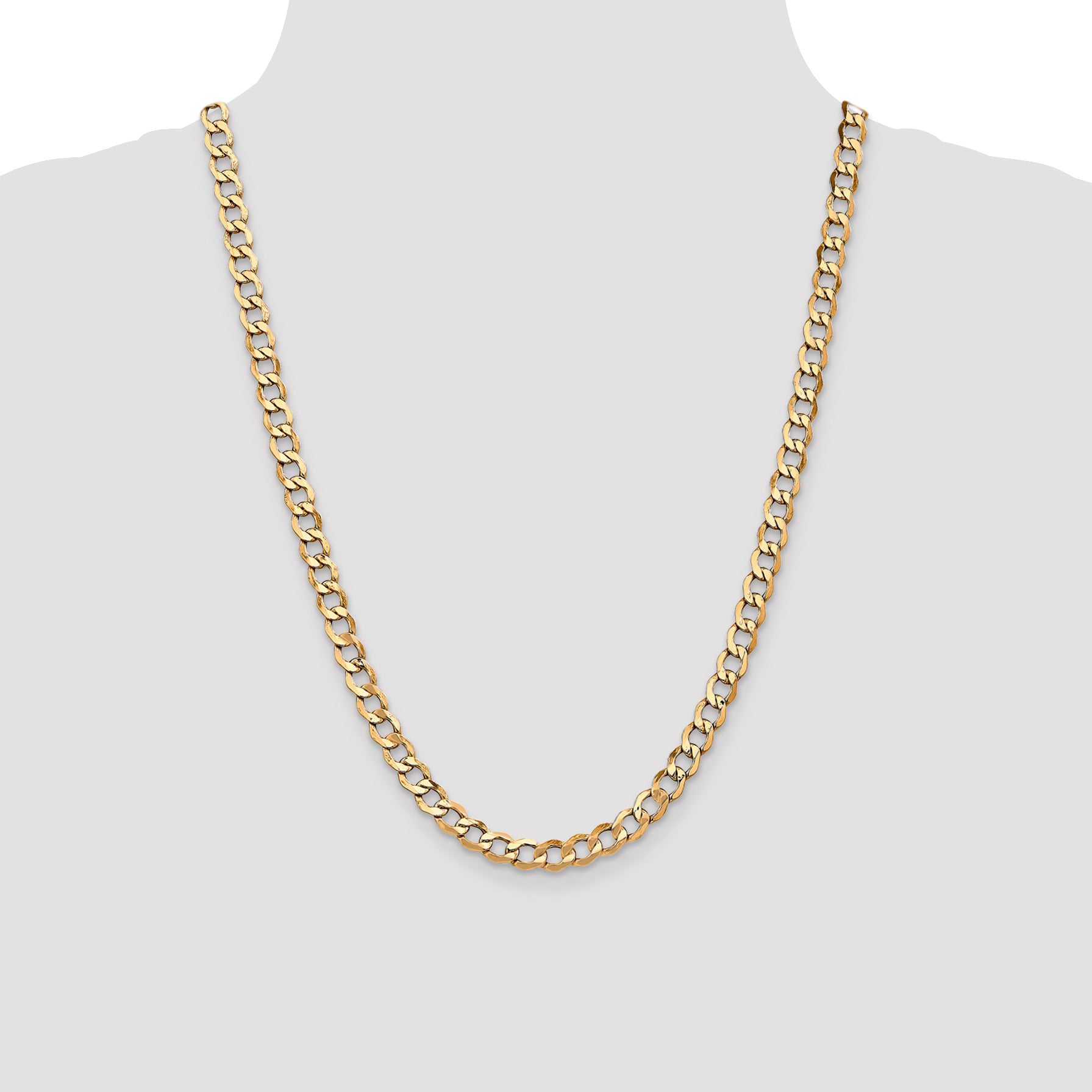 14k 6.5mm Semi-Solid Curb Chain