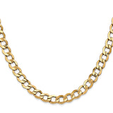 14k 6.5mm Semi-Solid Curb Chain