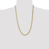 14k 6.5mm Semi-Solid Curb Chain