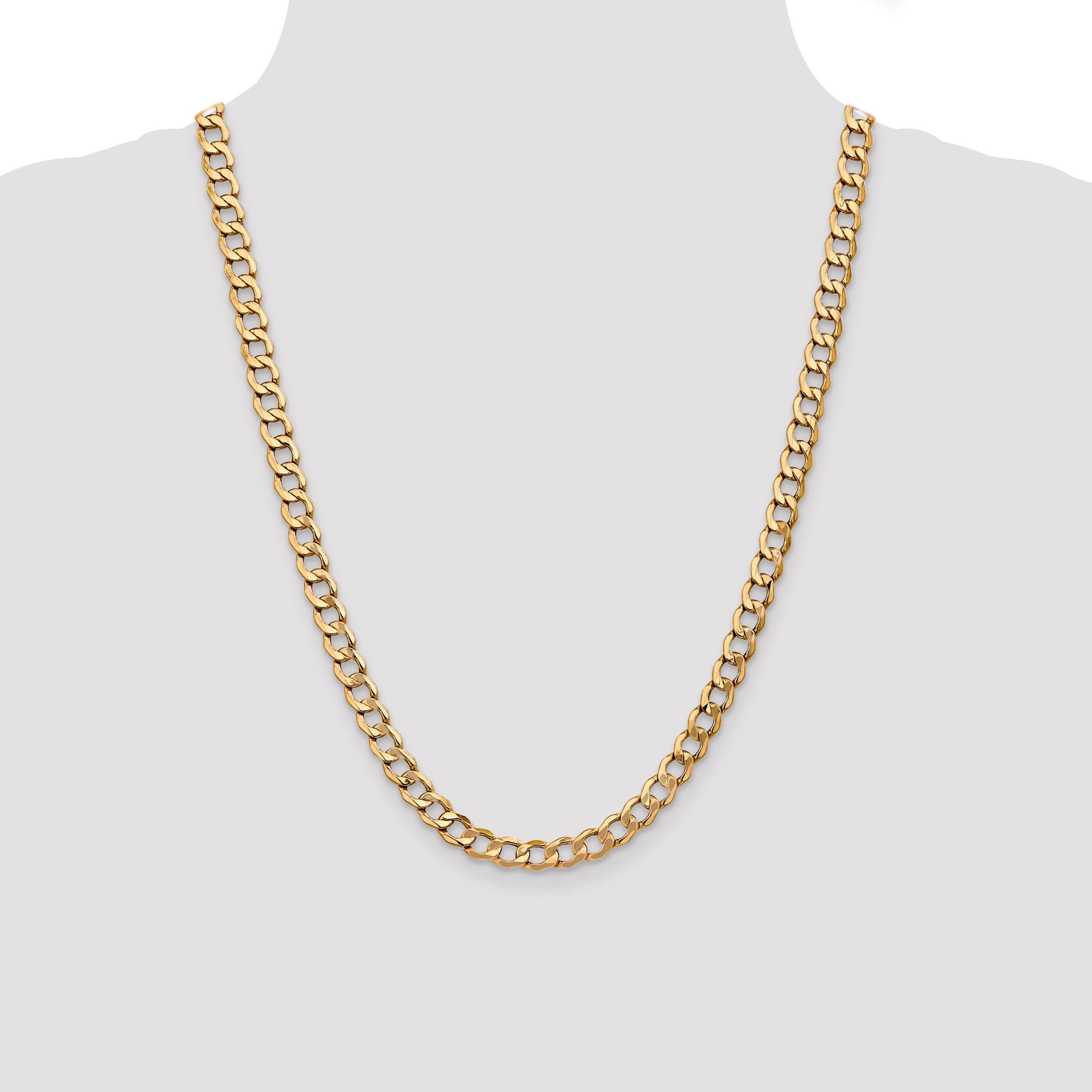 14k 7mm Semi-Solid Curb Chain