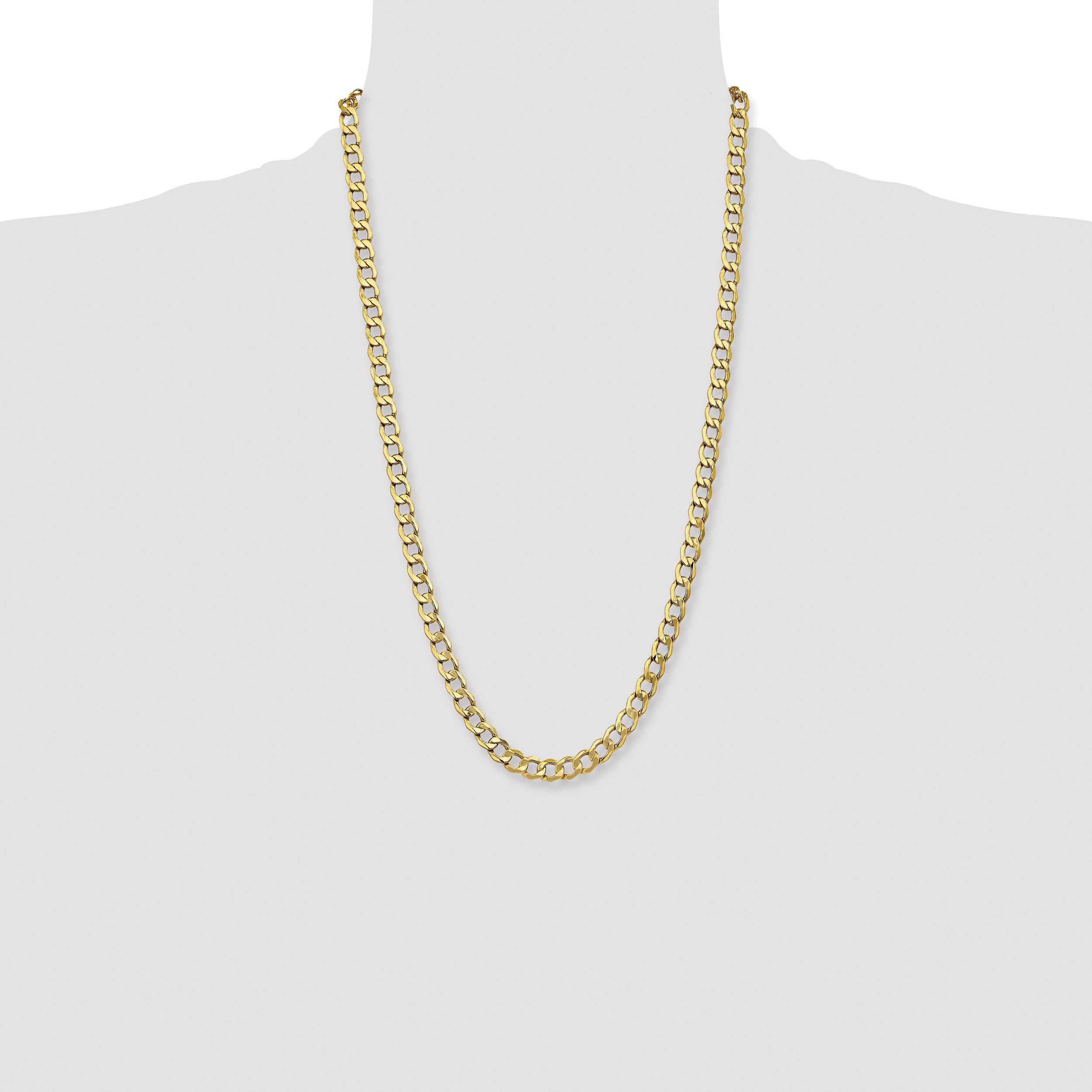 14k 7mm Semi-Solid Curb Chain