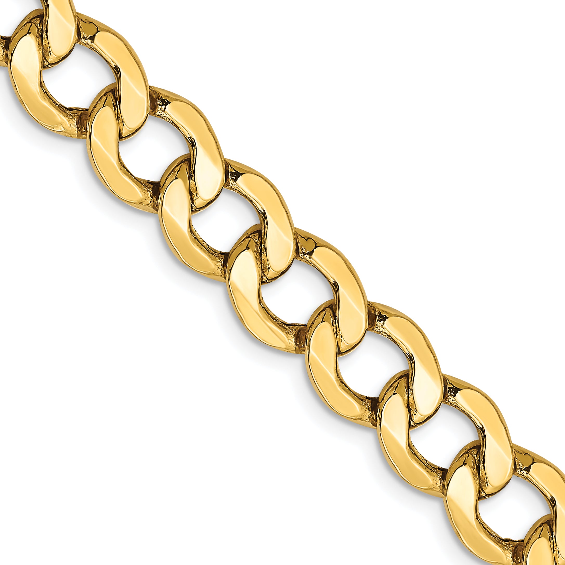 14k 9mm Semi-Solid Curb Chain