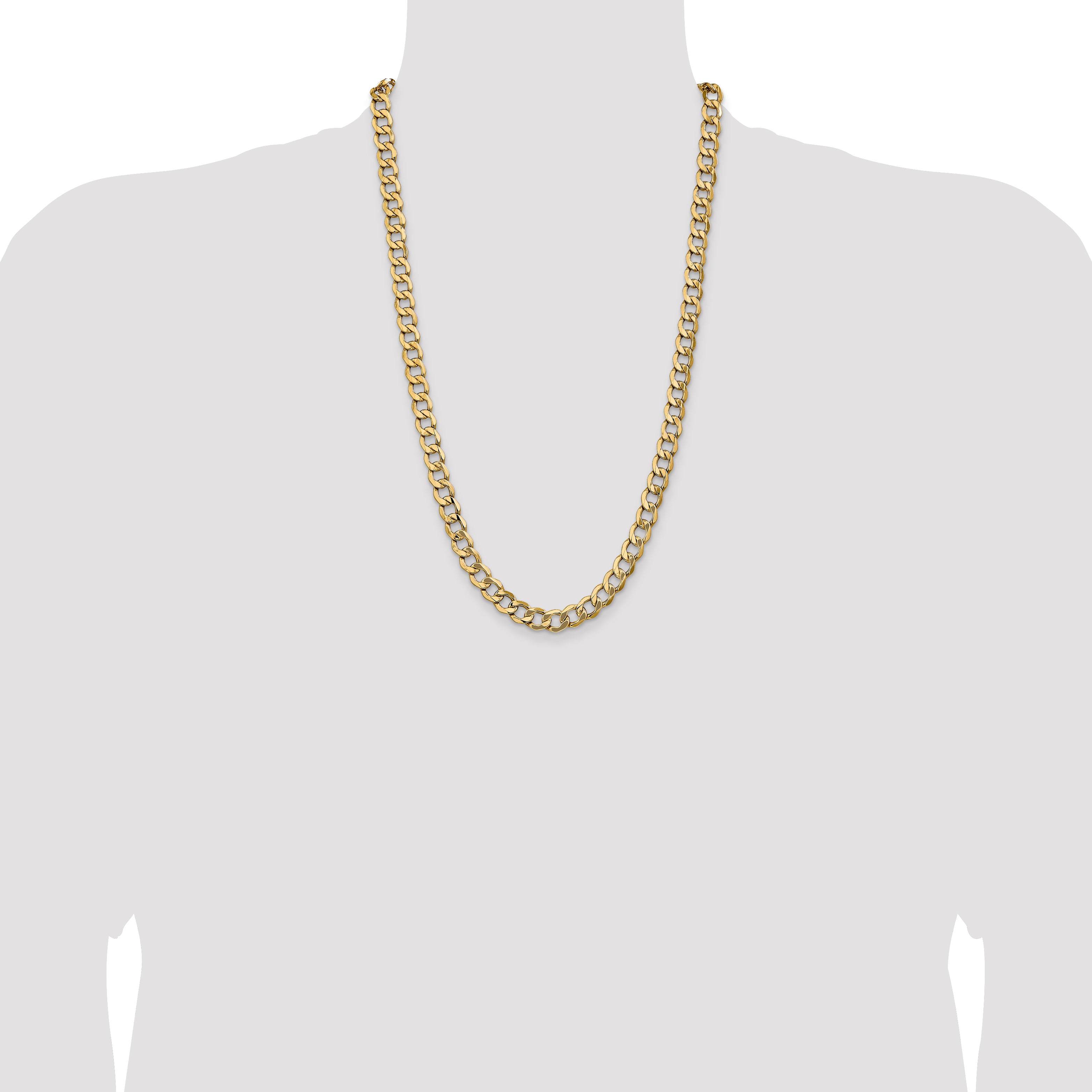 14k 9mm Semi-Solid Curb Chain
