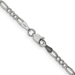 14k White Gold 2.5mm Semi-Solid Figaro Chain