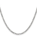 14k White Gold 2.5mm Semi-Solid Figaro Chain