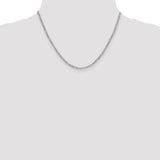14k White Gold 2.5mm Semi-Solid Figaro Chain