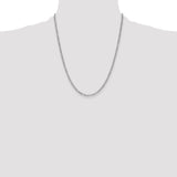 14k White Gold 2.5mm Semi-Solid Figaro Chain