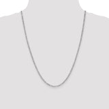 14k White Gold 2.5mm Semi-Solid Figaro Chain