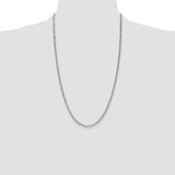 14k White Gold 2.5mm Semi-Solid Figaro Chain