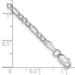 14k White Gold 2.5mm Semi-Solid Figaro Chain
