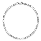 14k White Gold 2.5mm Semi-Solid Figaro Chain