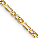 14k 2.5mm Semi-Solid Figaro Chain
