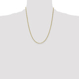 14k 2.5mm Semi-Solid Figaro Chain
