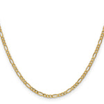 14k 2.5mm Semi-Solid Figaro Chain