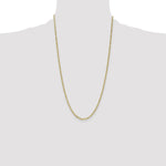 14k 2.5mm Semi-Solid Figaro Chain