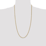 14k 2.5mm Semi-Solid Figaro Chain