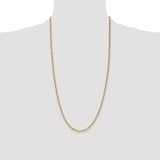 14k 2.5mm Semi-Solid Figaro Chain