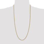 14k 2.5mm Semi-Solid Figaro Chain
