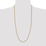 14k 2.5mm Semi-Solid Figaro Chain