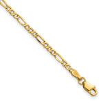 14k 2.5mm Semi-Solid Figaro Chain