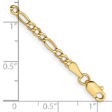 14k 2.5mm Semi-Solid Figaro Chain