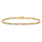 14k 2.5mm Semi-Solid Figaro Chain