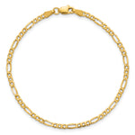 14k 2.5mm Semi-Solid Figaro Chain