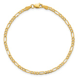 14k 2.5mm Semi-Solid Figaro Chain