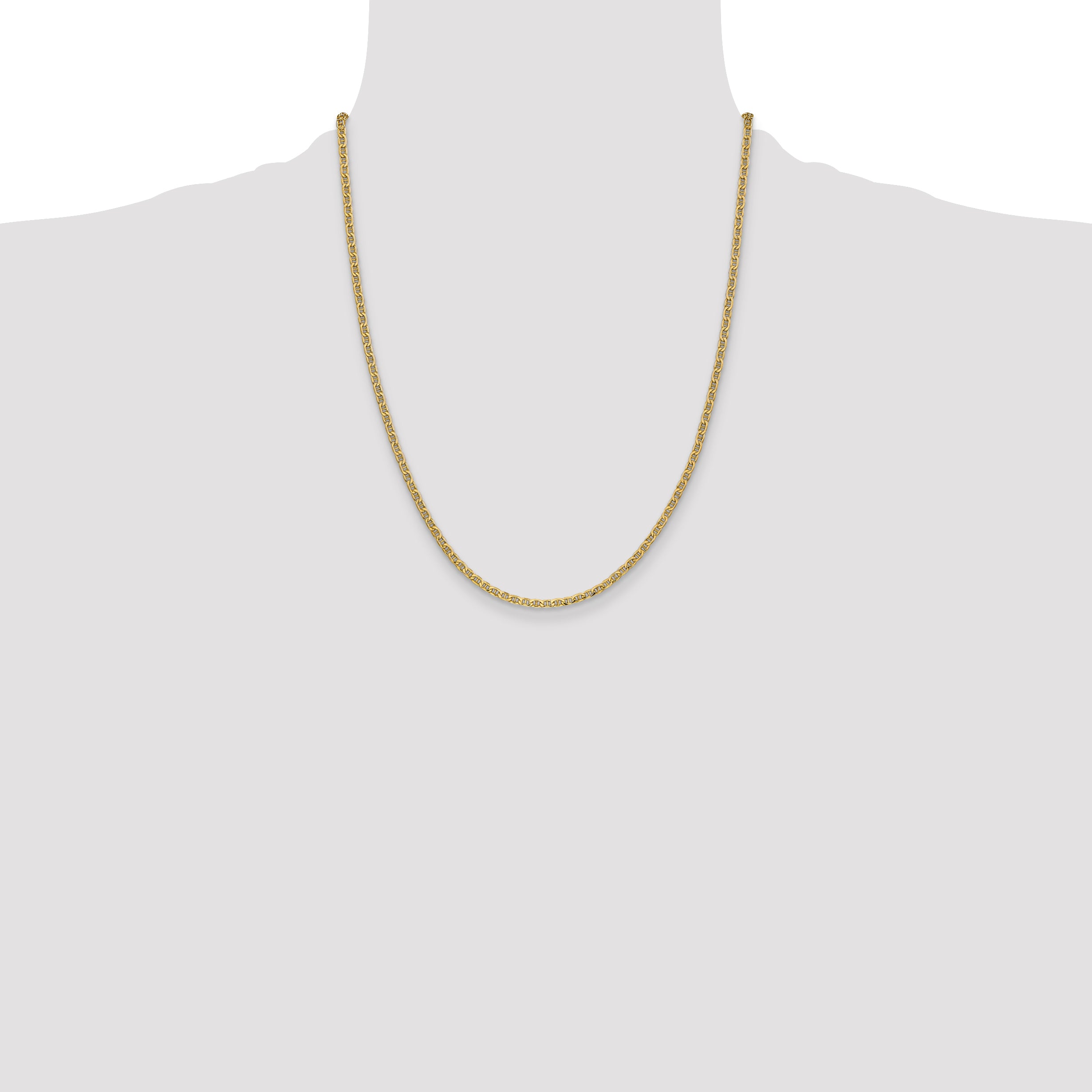 14k 2.4mm Semi-Solid Anchor Chain