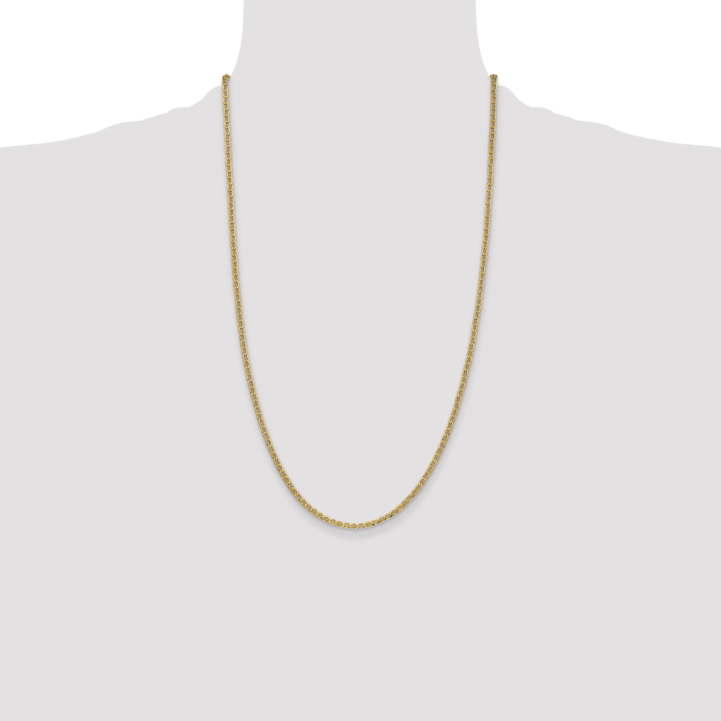 14k 2.4mm Semi-Solid Anchor Chain