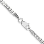 14k White Gold 2.5mm Semi-Solid Curb Chain