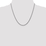 14k White Gold 2.5mm Semi-Solid Curb Chain