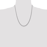 14k White Gold 2.5mm Semi-Solid Curb Chain