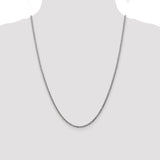 14k White Gold 2.5mm Semi-Solid Curb Chain