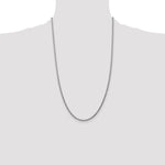 14k White Gold 2.5mm Semi-Solid Curb Chain